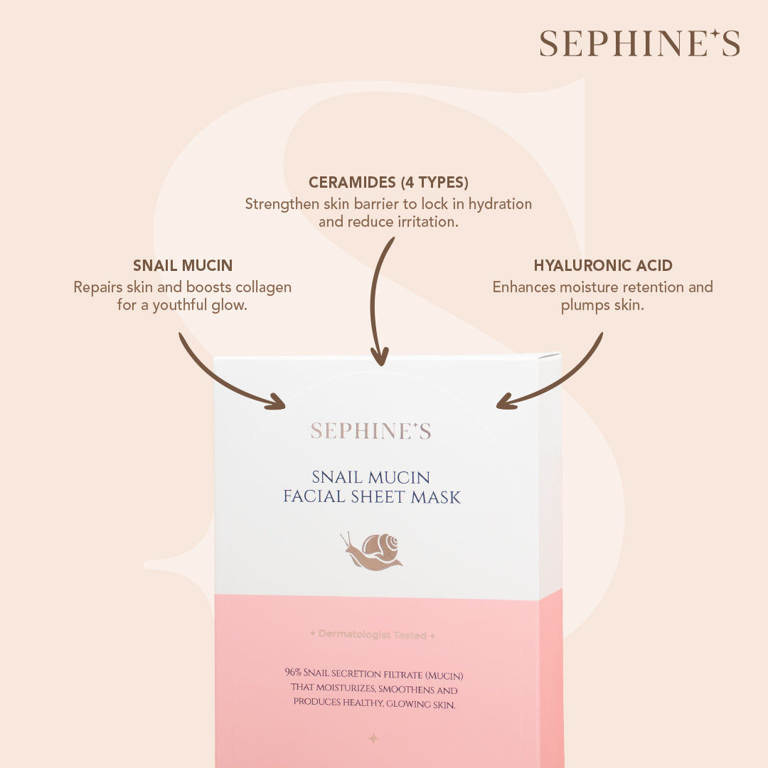 Snail Mucin Face Mask – Youthful Glow Mucin Facial Sheet Mask
