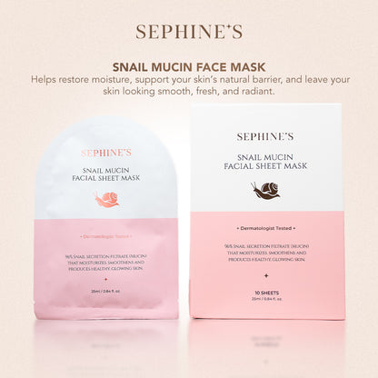 Snail Mucin Face Mask – Youthful Glow Mucin Facial Sheet Mask